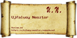 Ujfalusy Nesztor névjegykártya